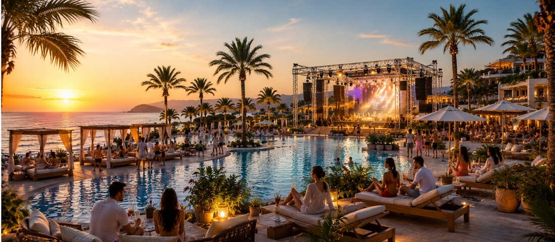 Kıbrıs sanatçılı otellerde resort konforu ve akşam konser atmosferini bir arada sunan tatil deneyimi.